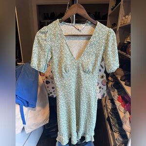 Miss Selfridge Mint Green Floral Mini Dress
